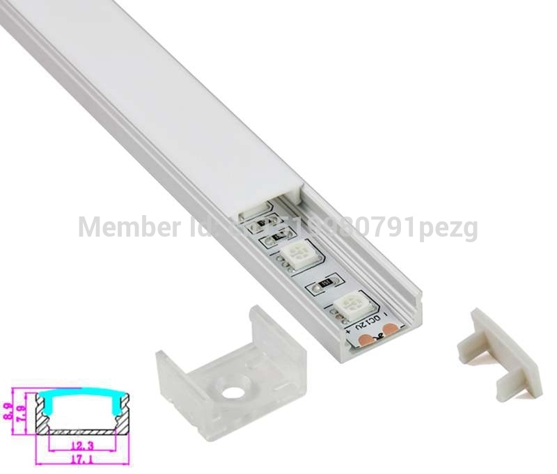 10 sets/partij U type Geëxtrudeerd Led aluminium profiel Geanodiseerd Aluminium LED profiel LED aluminium Channel profiel voor verzonken muur