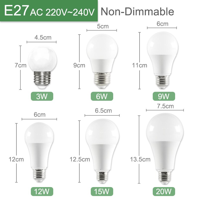 = (K) = 10 stücke LED E27 Licht E14 Birne 3W 6W 9W 12W 15W 20W zusammengesetzt Aluminium LED Lampe E14 AC 220V 240V Lampada Ampulle Scheinwerfer: E27 nicht-Dimmable / 20W AC220V / warm Weiß