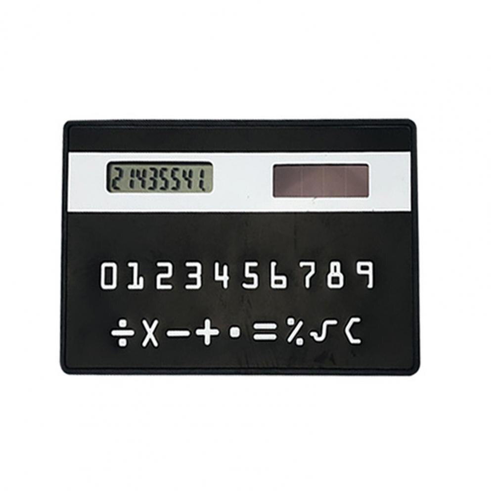 Handheld 8 Cijfers Elektronische Rekenmachine Card Type Zonne-energie Zakrekenmachine Student Elektrische Mini Rekenmachine Калькулятор: Black