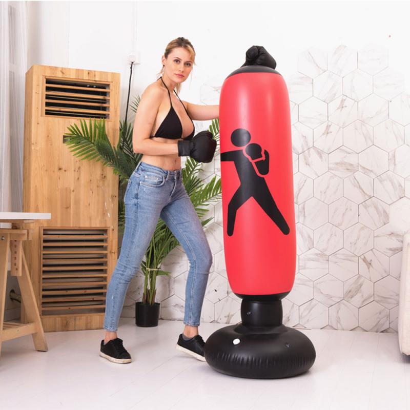 PVC Punching Boxing Bag 1.6M Inflatable Stress Fitness Training Punching Boxing Bag Homehold Pressure Relief Sandbag With Pump