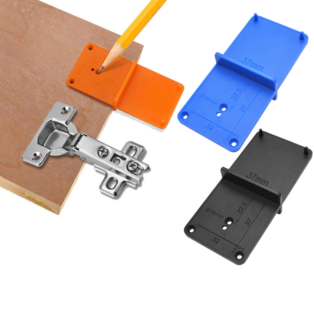Guide De Perçage Pour Charnières 35/40mm - Gabarit ABS Noir 85x40x22mm - Outillage DIY