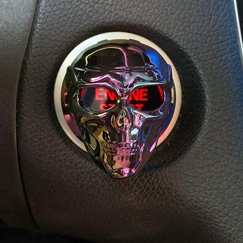 Skull Push Start Button Cover Retro Skull Engine Start Stop Button Cover Gothic Car Accessories Engine Start Stop Button Cover