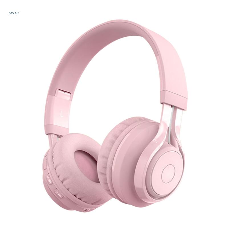 Kids Headphones Blue-tooth Wireless Volume Limited Childrens for Boys Girls M5TB: Pink
