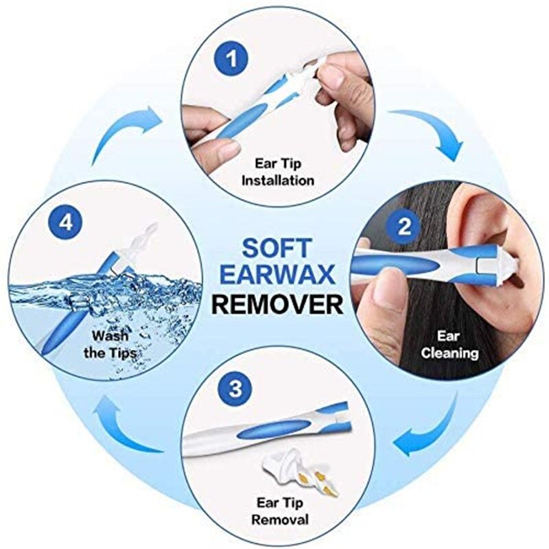 Oorreiniger Ear Wax Removal Tool Zachte Spiraal Oorsmeer Wisser Kit Gezondheid Oordoppen Gehoorapparaat Smart Oor Zorg gereedschap