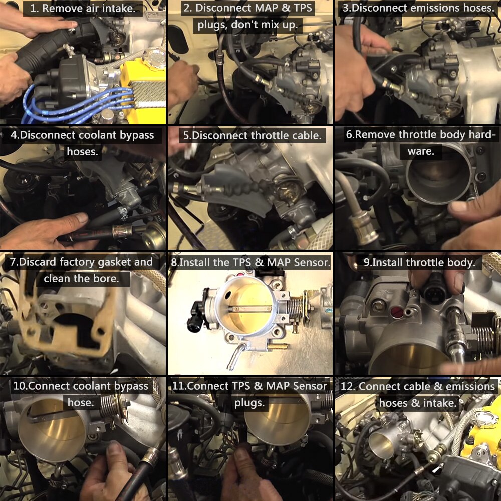 VR - 70MM Throttle Body Kit With TPS & MAP Sensor for Honda B/D/H/F Series B16 B18 309-05-1050 Throttle Bodies 309051050