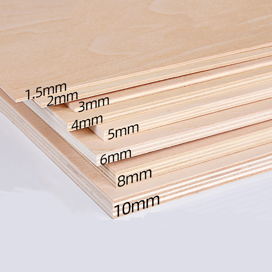 Spessore 1.5mm/2mm/3mm/4mm/5mm-10mm Basswood tavola Modello Foglio artigianale Materiale per modello fai da te Costruzione di accessori per parti di intaglio