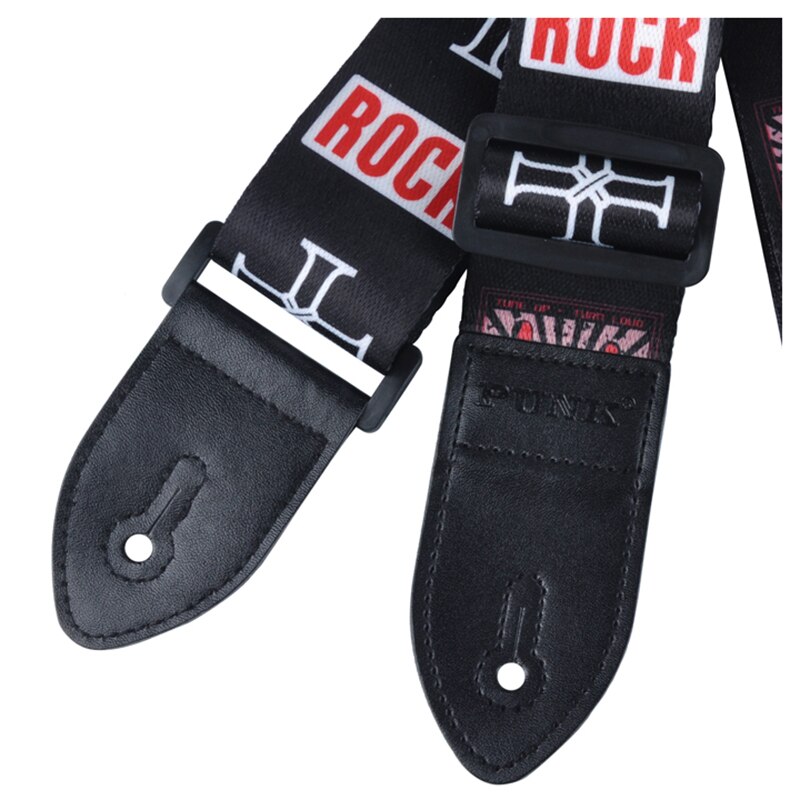 NAAIT Polyester geschilderd gitaarband folk gitaar/akoestische gitaar strap Black rock