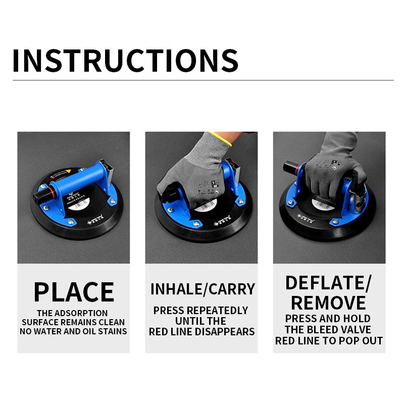 Industrial Grade Vacuum Suction Cup 6 inches Powerful Heavy Duty Tile Glass Suction Lifter Tool Tiling Aid