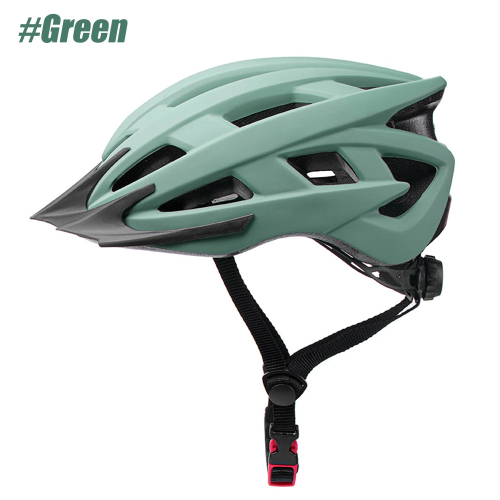 Bike Helmet for Adult Men Women with Suggested Fit 58-62cm, Lightweight with Adjustable Side and Chin Strap, Bike Accessories: green