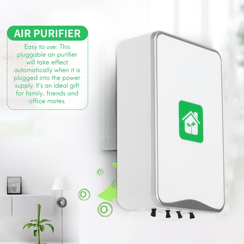 Purificador de aire enchufable Generador de iones negativos Purificador ionizador sin filtro Limpiar alérgenos, contaminantes, moho, olores