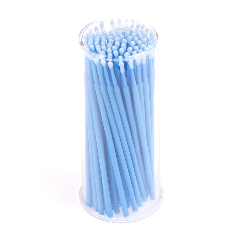 100 Stks/pak Wattenstaafje Microbrushes Wimper Extension Duurzaam Micro Individuele Applicators Wattenstaafje Wegwerp Make-Up Kwasten: Deep Blue