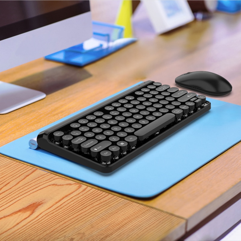 Punk bluetooth keyboard set telefon nettbrett laptop wirless tastaturer for macbook/ipad ekte mekanisk tastatur 77 nøkler bærbare