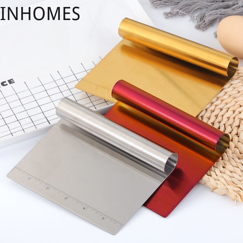 Raspador de pan de acero inoxidable, Espátulas para masa de Pizza, utensilios de cocina para panadero, cortador de pastelería, accesorios para hornear, herramientas