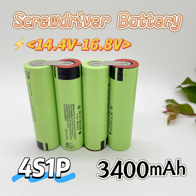 Batería de iones de litio NCR18650-34B 2S1P/2S2P/3S1P/3S2P/4S1P/4S2P/5S1P/5S2P/6S1P/6S2P 7,2 V-25,2 V 3,4/6,8 Ah paquete de batería para destornillador