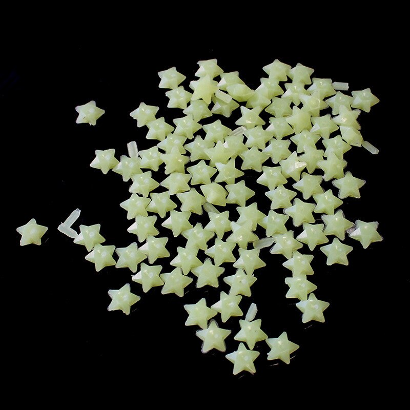 200 stuks mini 3d sterren muurstickers voor kinderkamerdecoratie, glow in the dark lichtgevende fluorescerende muurstickers