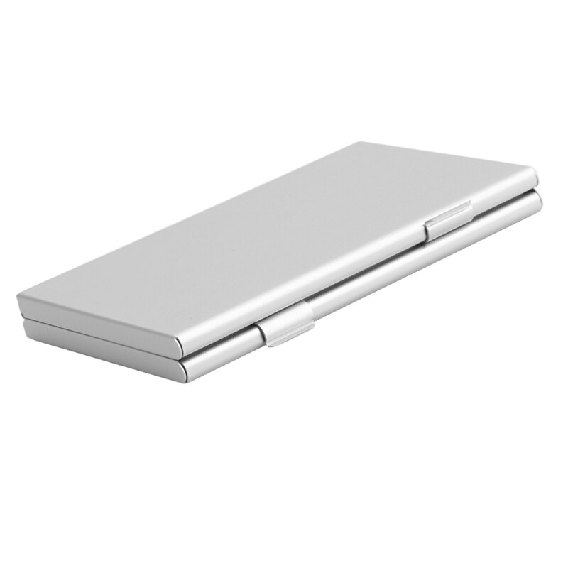 Caja de almacenamiento de aluminio plateado para tarjeta de memoria, soporte para 24 tarjetas Micro SD TF