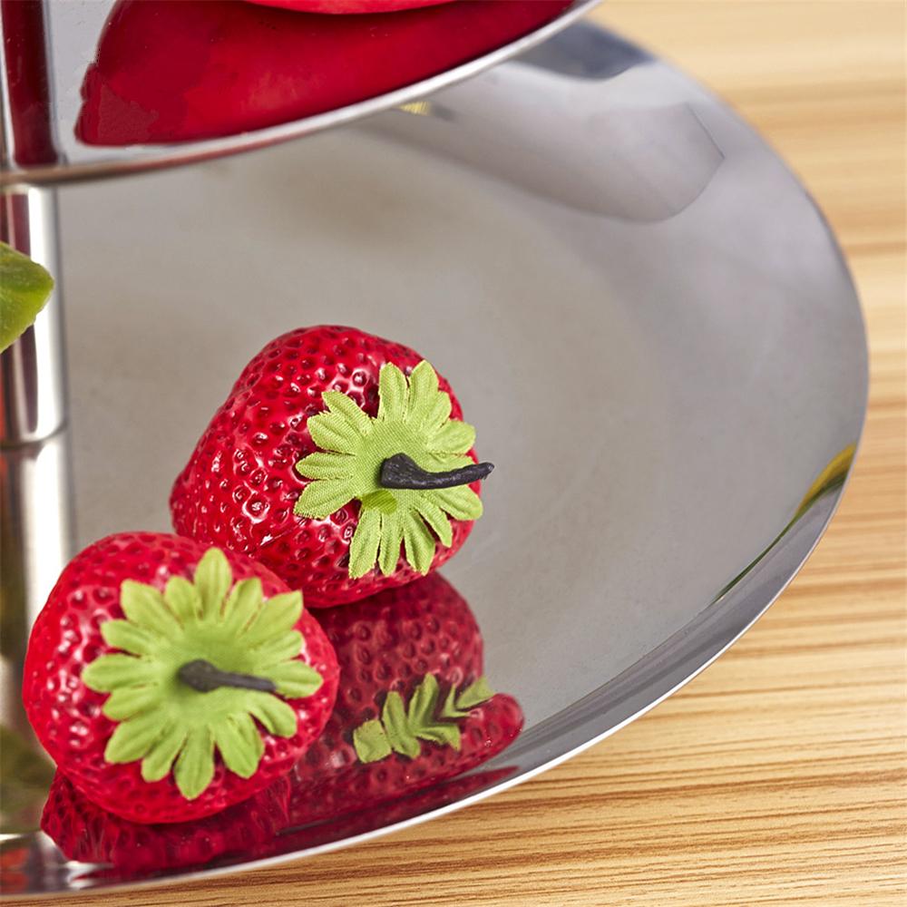 Double Layer Fruit Tray,Ijzer 2 Tier Candy Dessert Lade Cake Platen Huishoudelijke Afternoon Tea Snack Stand voor Fruit Snacks Cakes (Goud
