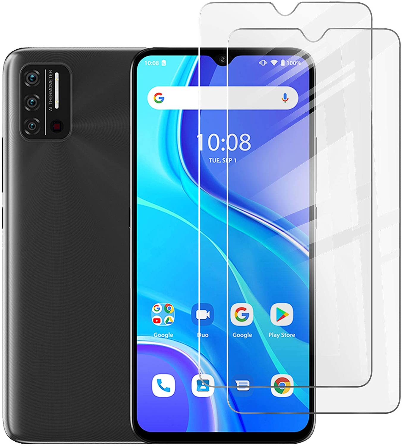 UMIDIGI – verre trempé 3 en 1 pour appareil photo, protecteur d'écran pour UMIDIGI A7S A9 GT, 6.53 pouces, 2.5 D: BISON GT 6.67 / 2 pcs Glass