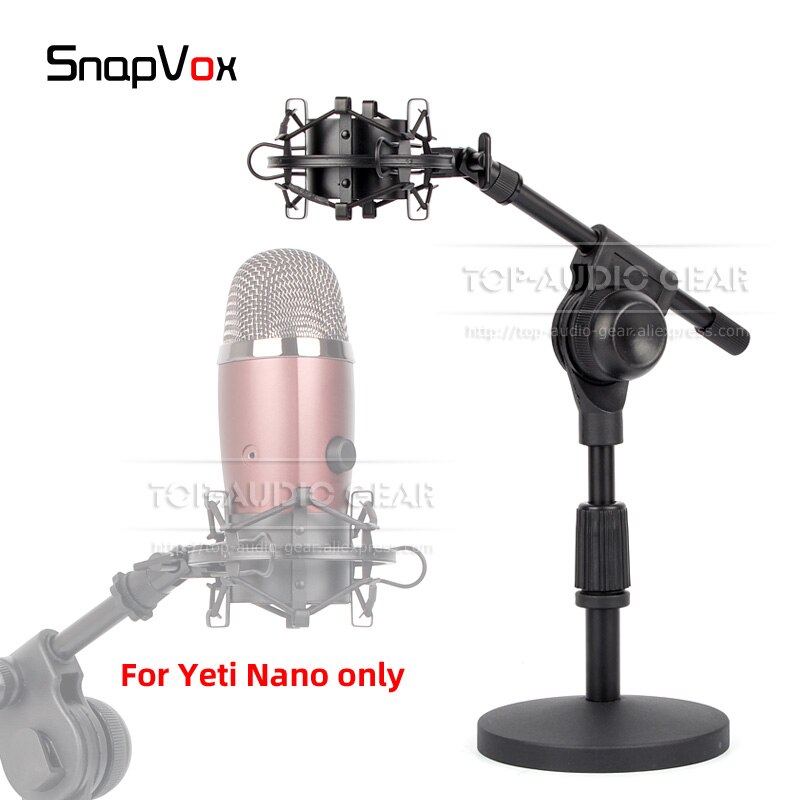 Soporte de micrófono de suspensión para escritorio, para BLUE YETI NANO USB, Araña de mesa, Clip de soporte para montura de micrófono, estante a prueba de golpes