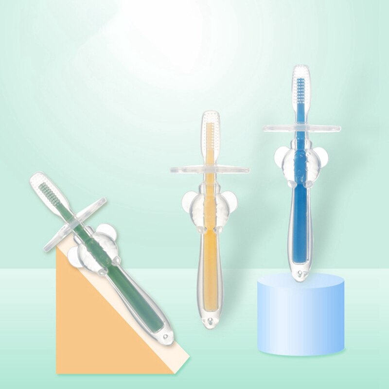 Safety Silicone Soft Teeth Brushes For Baby Kids Oral Training Toothbrush Baby Boy Girls Baffle Toothbrushes Dental Care
