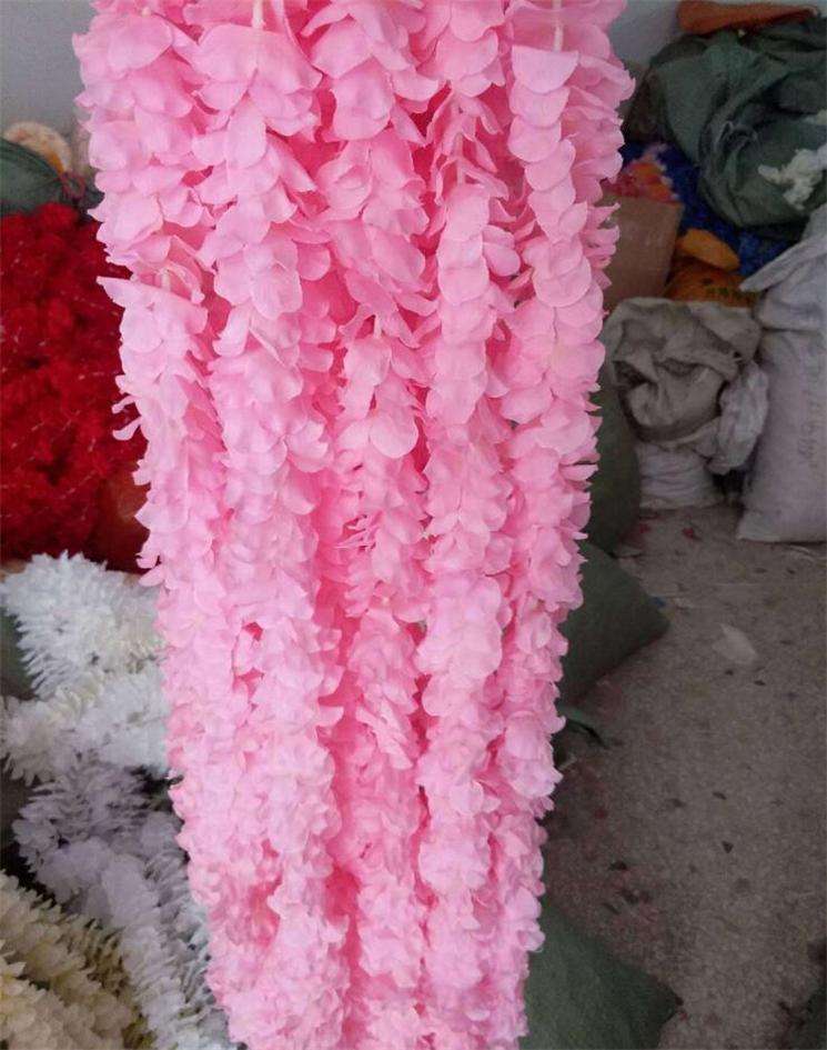 10 stk 39 tommer kunstig silke blomst blåregn 20 farver vin rattan til hjemmet bryllup centerpieces dekorationer buket: 22