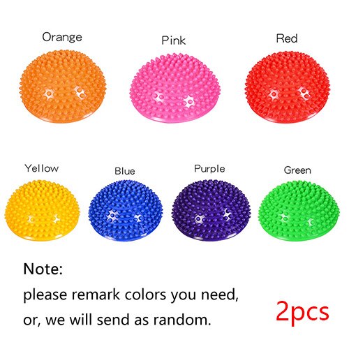 Children Hemisphere Stepping Stones Spiky Massage Balance Ball Yoga Half Ball Sensory Integration Ball Pump Free M077: 2pcs