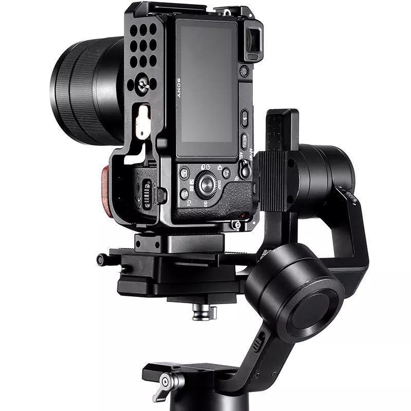 Dla UURig metalowa klatka dla Sony A6400 A6300 A6100 A650 z drewnianą rączką zimne buty 1/4 3/8 śruba robić mikrofonu doprowadziło światło