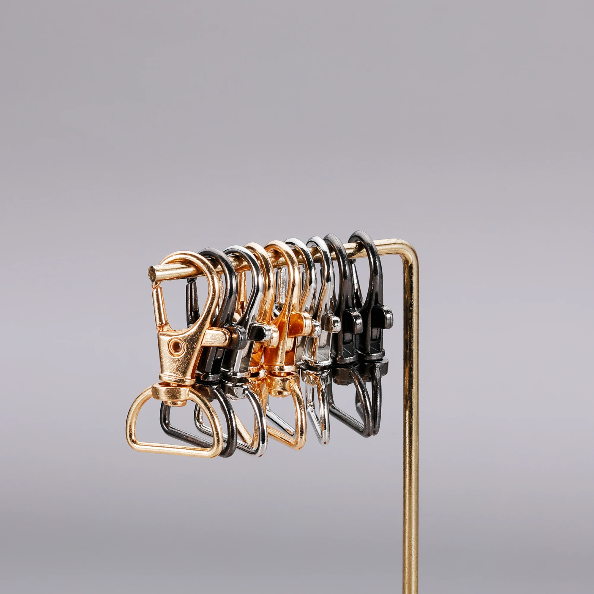 5/10/20pcs Swivel Clasps with D Ring Lanyard Snap Hooks Keychain Clip Hook Metal Lobster Claw Clasp for Keyrings Crafting Sewing