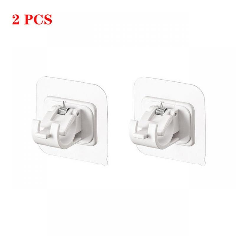 Hooks for Hanging Nail-Free Adjustable Curtain Rod Holder Adhesive Wall Curtain Hanging Rod Bracket Fixed Clip Hanging Rack Hook