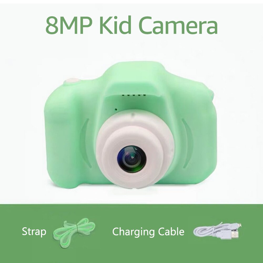 13MP Kids Digital Camera 1080P Children Video Camcorder Toy 2.0 Inches Screen Digital Camera for Girls and Boys Birthday: Green 8MP