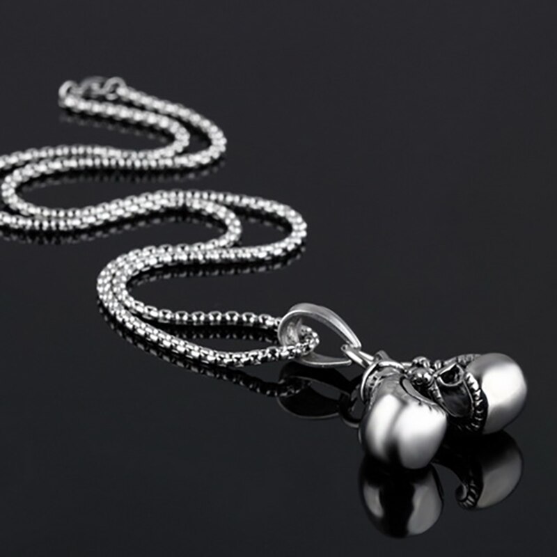 Gloves Pendant Necklaces Barbell Dumbbell Classic Charm Sporty Style Long Chain Necklaces For Male Men Fitness Enthusiast