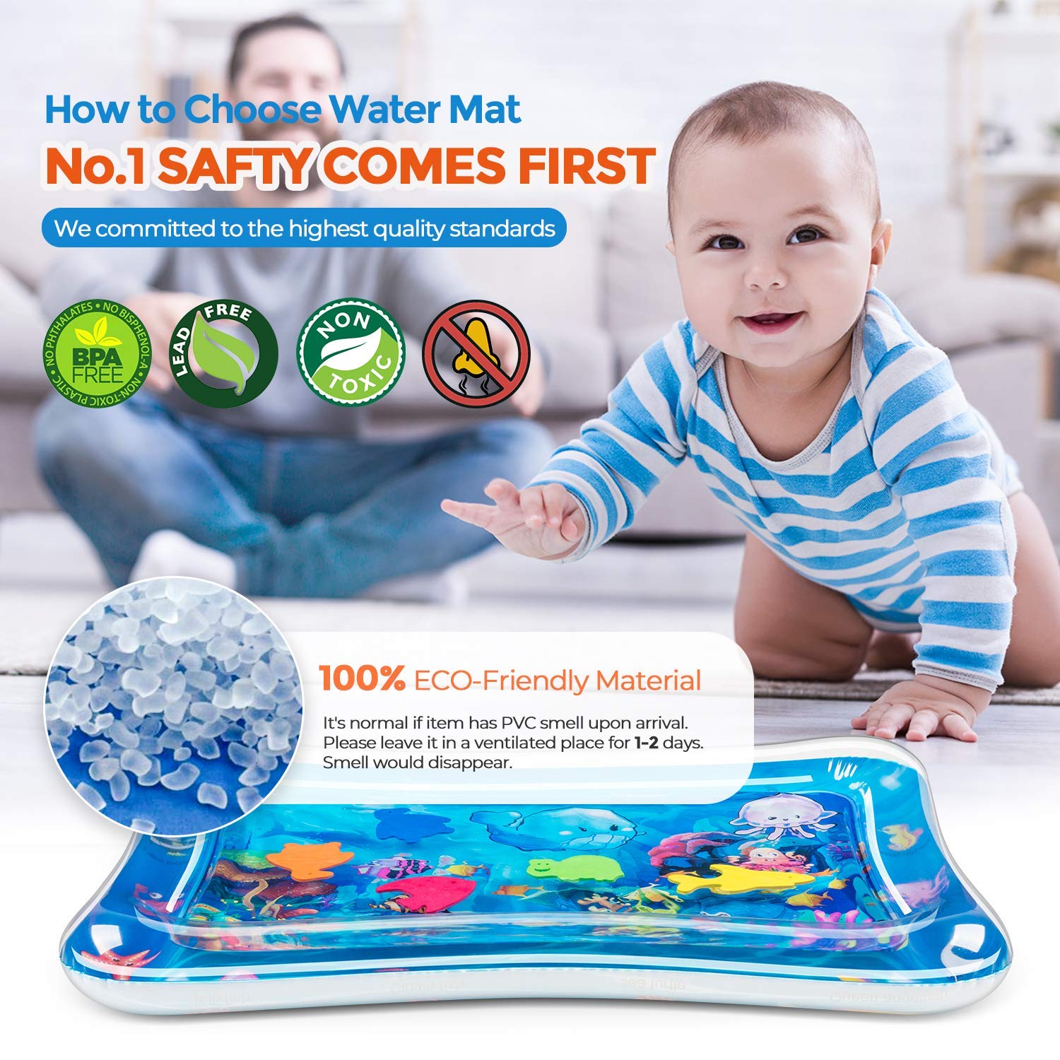 Tummy Tijd Baby Water Mat Opblaasbare Baby Spelen Mat Activiteit Centrum Voor Baby Baby Speelgoed 0 Tot 24 Maanden Baby Voor Pasgeboren