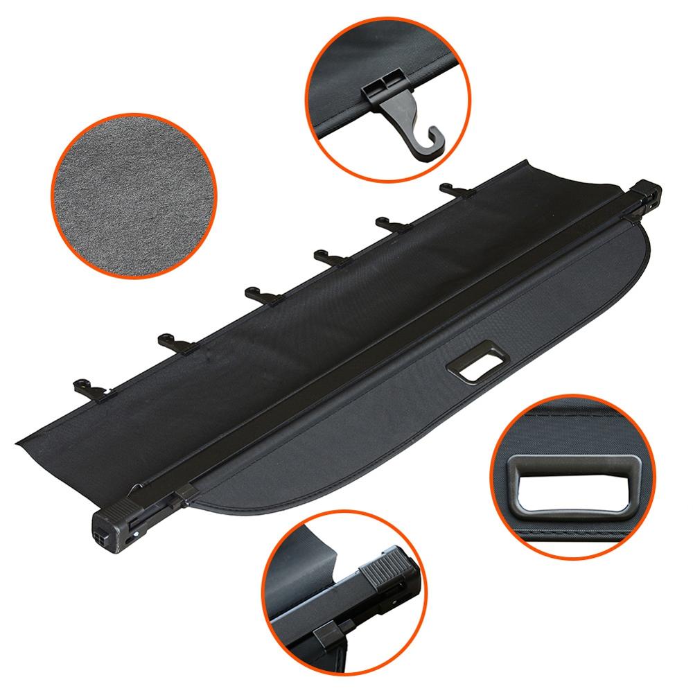 Nero Copertura Bagagliaio di Un'auto Retrattile A Scomparsa Interni Auto Deposito Cargo Carrier Tenda con Pull Fibbia Organizzatore Accessori