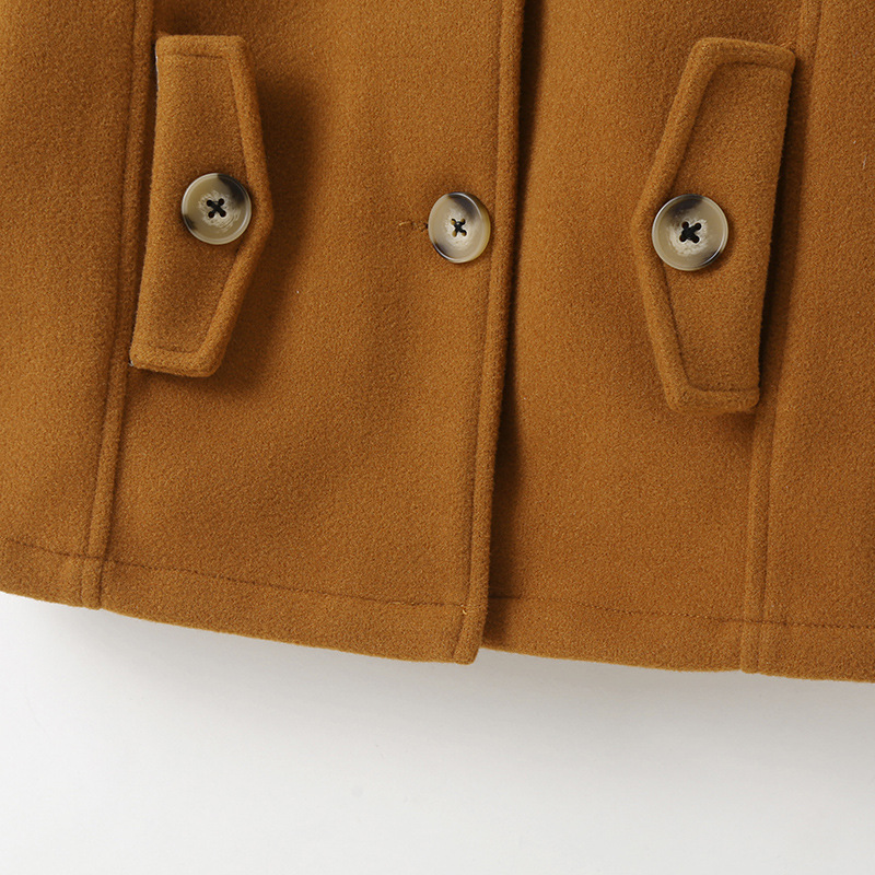 Cappotto di lana per bambina cappotto invernale con risvolto Design monopetto sciolto autunno caldo outwear
