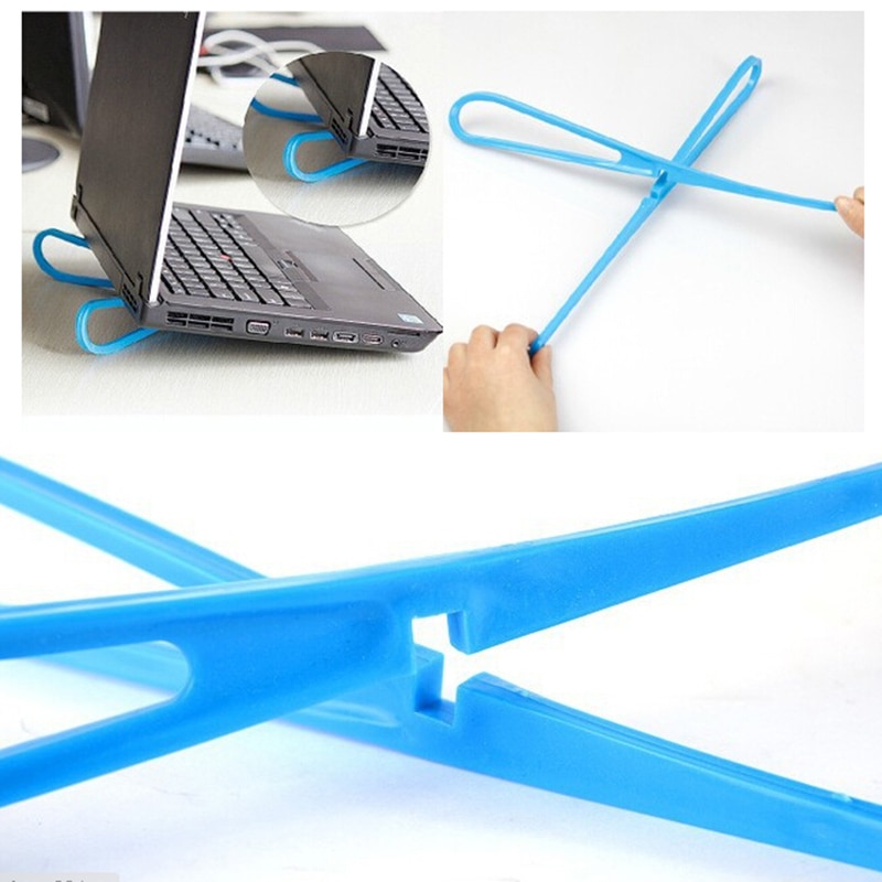 1pc Portable Plastic Simple Laptop Cooling Stand Pad Rack Base Support Cooler Simple Cross Detachable Notebook