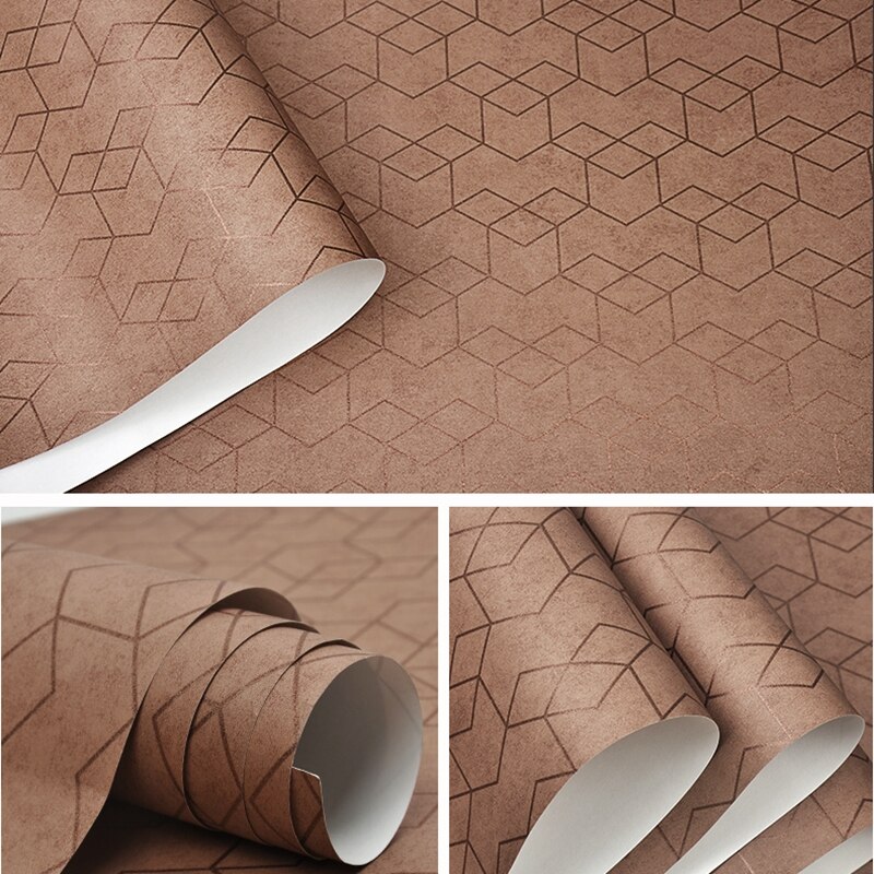 Donkergrijs Luxe Geometrische Behang Roll Zwart Grijs Behang Modern Slaapkamer Woonkamer Achtergrond Home Muur Decor: E