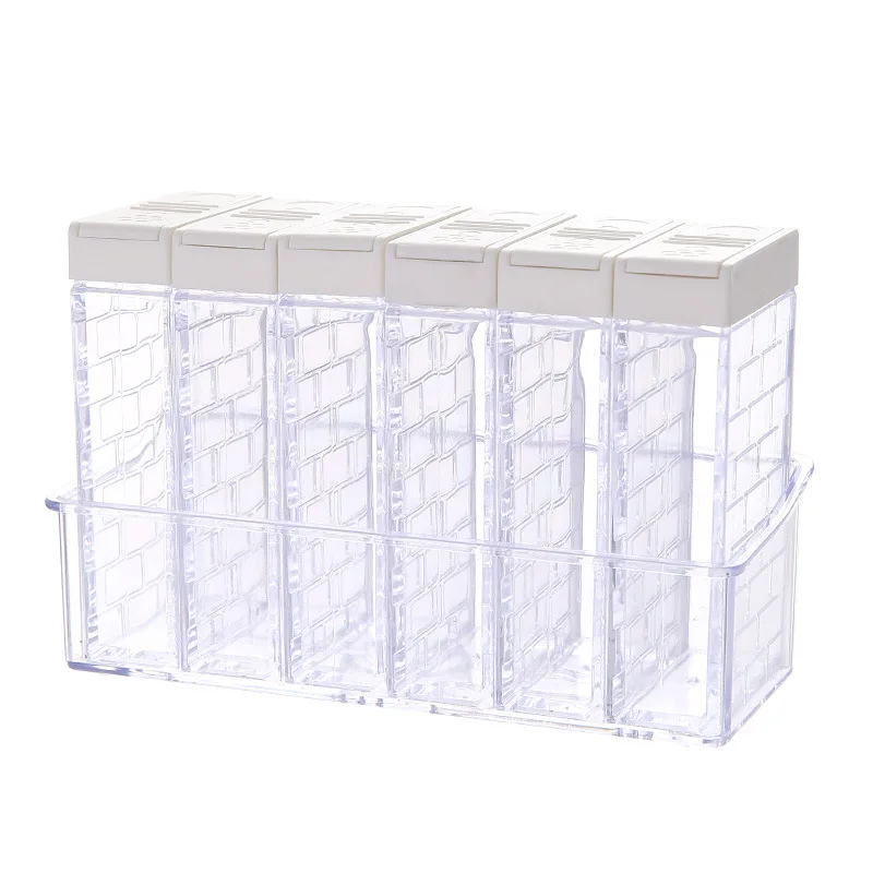 Juego de 6 unidades de almacenamiento de especias, tarro de especias, caja de condimentos, contenedor rociador de sal y pimienta, herramientas para botellas de almacenamiento de especias de cocina JU31804: Verde claro