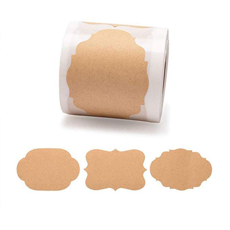 Etiquetas adhesivas para frascos de cristal, pegatina de sellado manualidades naturales en blanco para Tartas, embalaje de de Navidad, 300 Uds.