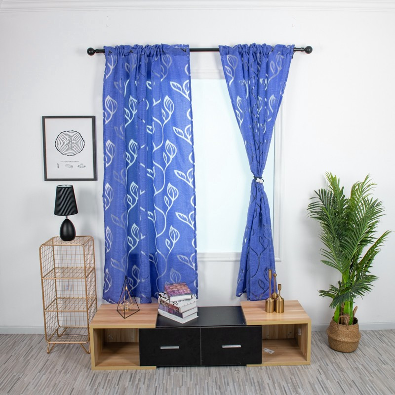 100x130cm Vines Leaves Tulle Door Window Curtain Drape Panel Sheer Scarf Valances Curtains For Living Room Bedroom Gordijnen