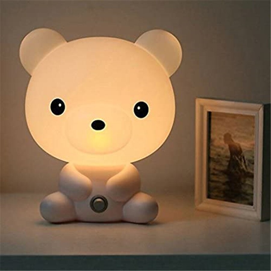 Schattige panda hond beer cartoon nachtlampje 3d dierenlamp kinderkamer speelgoed slaapkamer nachtkastje decoratie lamp: Beer / Eu