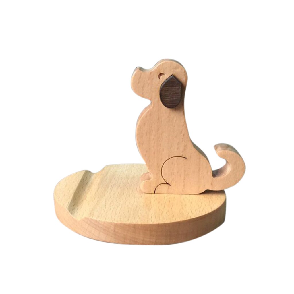 Massief Houten Dier Mobiele Telefoon Houder Auto Thuis Mount Cradle Desk Stand Voor Mobiele Mobiele Telefoon Laptop, schakelaar/Herten/Hond/Jongen/Olifant: e