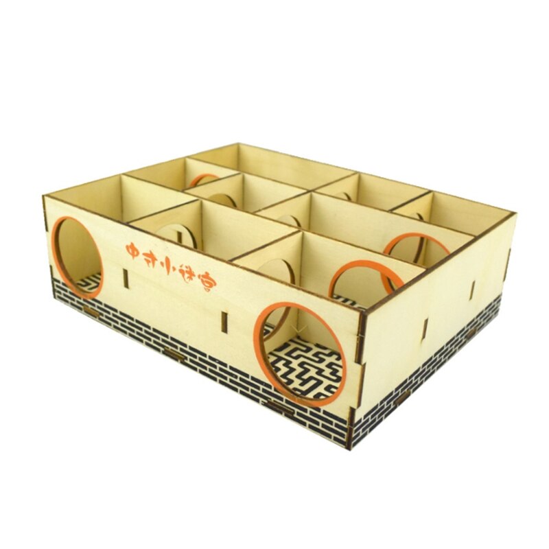 Laberinto de madera para hámster, jaula de túnel, balancín para casa, animales pequeños, juegos interactivos para mascotas, juguetes para ejercicios para ratas: D