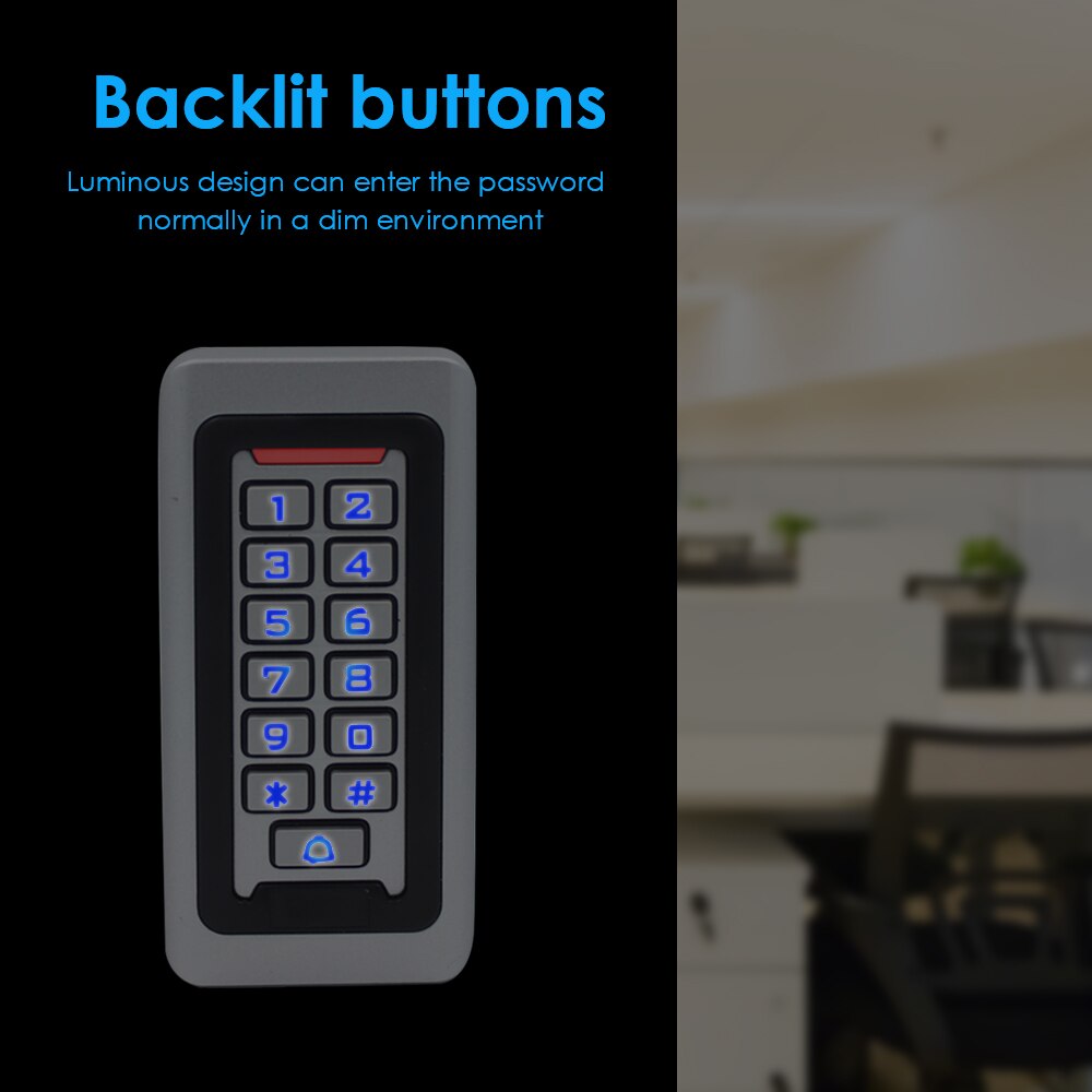 125Khz Rfid Door Access Control System IP68 Waterproof Silicone Keypad Standalone Proximity Card Reader With 2000 User