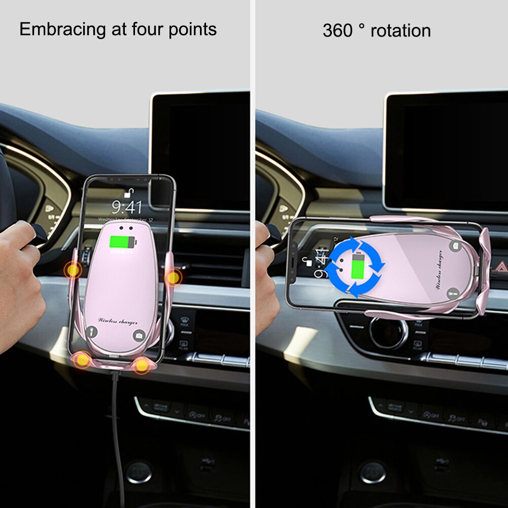 V3 15W Ricarica Veloce Sensore A Infrarossi Automatico di Bloccaggio Caricatore Senza Fili PhoneHolder montare Caricabatteria Da auto per IPhone Huawei Samsung