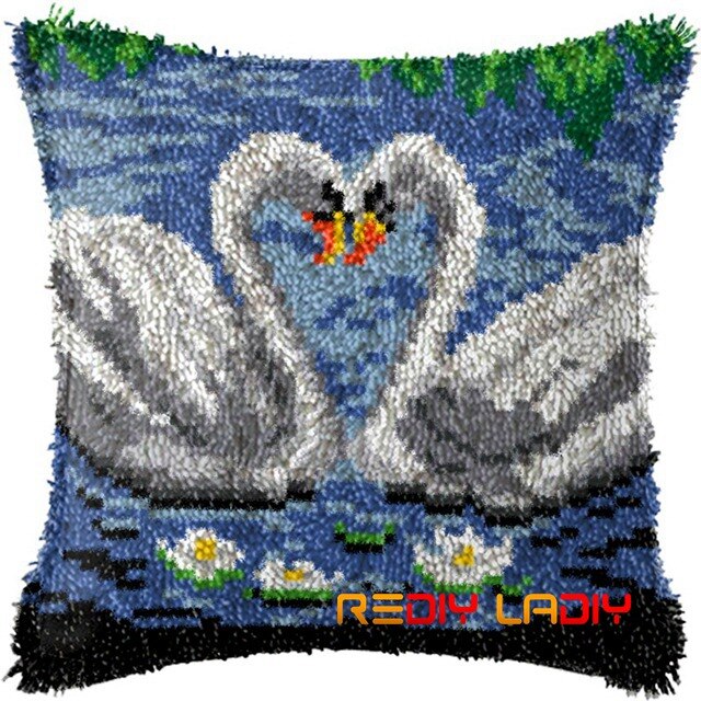 Kit de crochet à loquet animaux hibou housse de coussin toile pré-imprimée bricolage fil crochet artisanat taie d'oreiller taille 43 x 43cm coussins de canapé-lit: Bz813