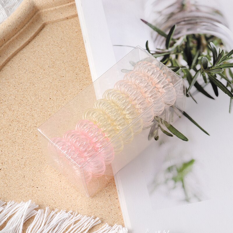 9pcs Elastic Hair Bands Colorful Spiral Hair Ties Telephone Wire Hair Accessories Girls Elastic Hair Bands Headband: style-4