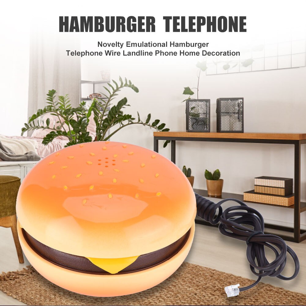 Emulational Hamburger Telefoon Draad Vaste Telefoon Woondecoratie Telefoon Bedrade Voor Display Home Office Hotel