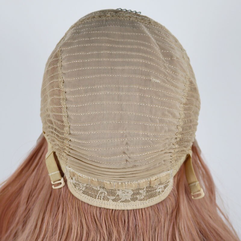 Bombshell Loose Natural Wave Synthetic Hair Lace Front Wig Mix Rose Pink Heat Resistant Fiber Hair Middle Parting For Women Wigs