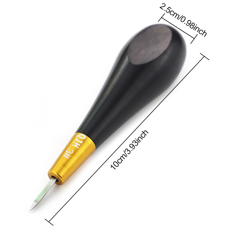 Diamond Shape Stitching Awl Ebony Blackwood Handle Leather Craft Sewing Awl Handmade Sewing Tools Leather DIY Stitcher Taper