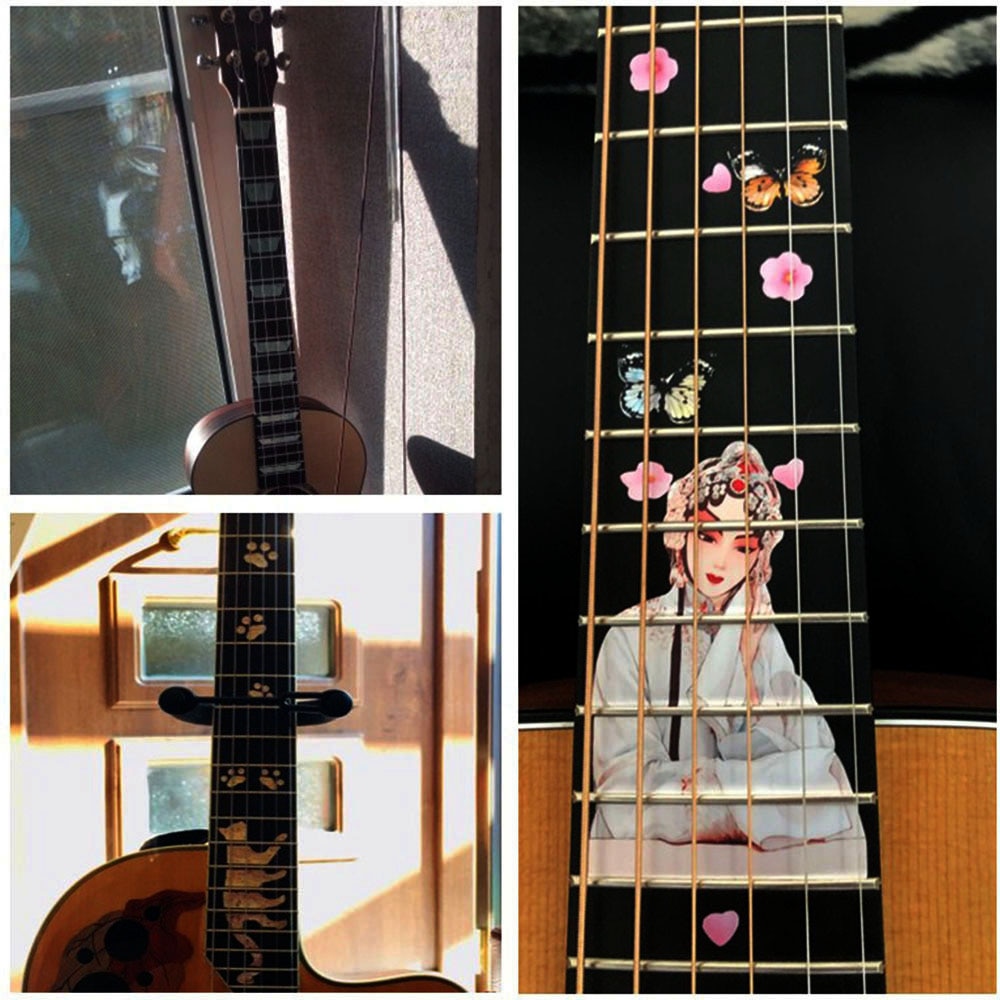 1PC gryf gitarowy ultra-cienki naklejka Bass dekoracyjny krzyż naklejki naklejki na Guitarra Instrument muzyczny część do gitary elektrycznej